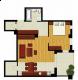 Plan apartament cu 2 camere - Model 1