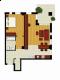Plan apartament cu 2 camere - Model 2