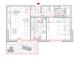 Plan apartament - 2 camere la etaj