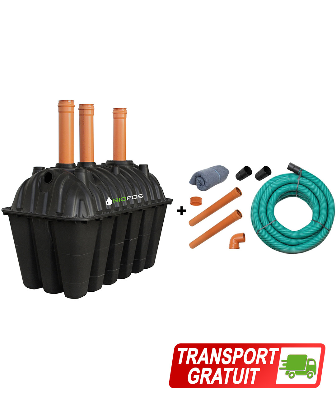 fosa septica 2500l kit drenaj