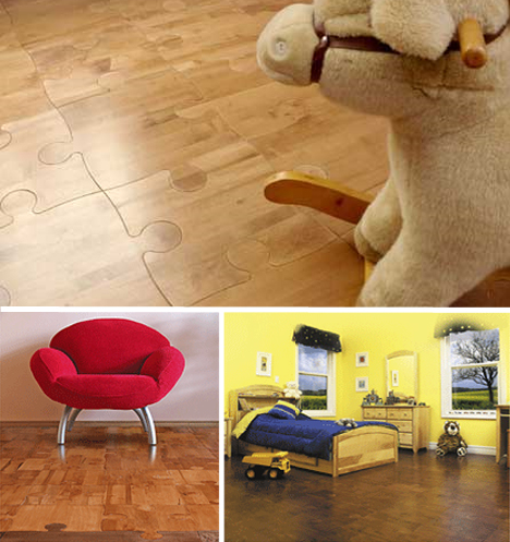  Podeaua din lemn sub forma de puzzle